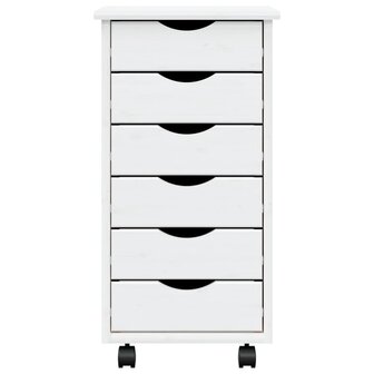 Ladekast MOSS verrijdbaar massief grenenhout wit 4
