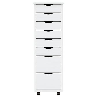 Ladekast MOSS verrijdbaar massief grenenhout wit 4
