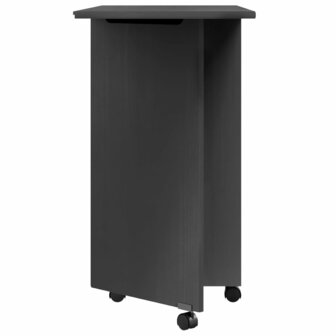 Ladekast met bureau MOSS verrijdbaar massief grenenhout grijs 5