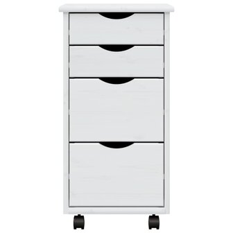 Ladekast MOSS verrijdbaar massief grenenhout wit 4