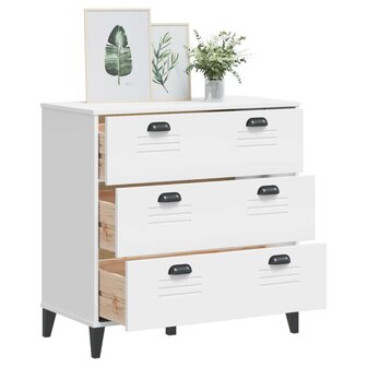 Ladekastje VIKEN bewerkt hout wit 4