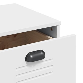 Ladekastje VIKEN bewerkt hout wit 9