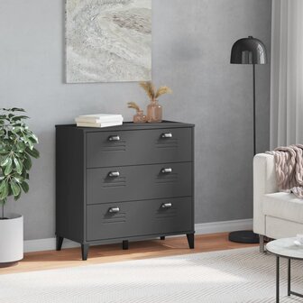Ladekastje VIKEN bewerkt hout antracietgrijs 3