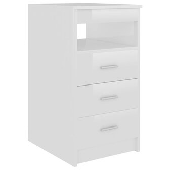 Ladekast 40x50x76 cm bewerkt hout hoogglans wit 2
