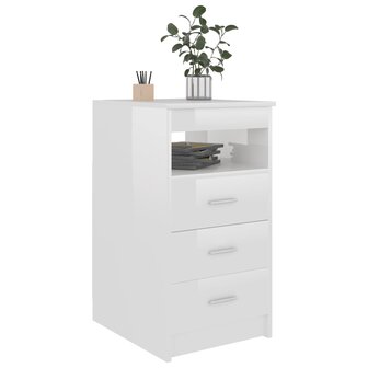 Ladekast 40x50x76 cm bewerkt hout hoogglans wit 3