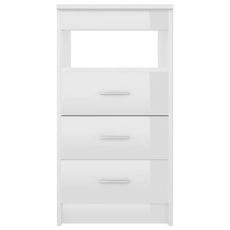 Ladekast 40x50x76 cm bewerkt hout hoogglans wit 4