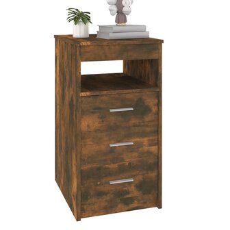 Ladekast 40x50x76 cm bewerkt hout gerookt eikenkleurig 4