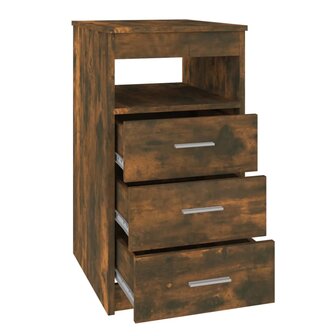 Ladekast 40x50x76 cm bewerkt hout gerookt eikenkleurig 6