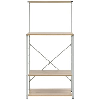 Magnetronkast 60x39,6x123 cm bewerkt hout wit en eikenkleurig 3