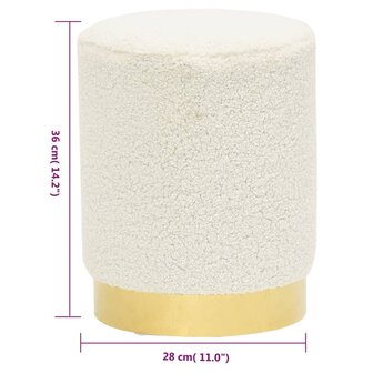 Hocker rond fleece wit 6