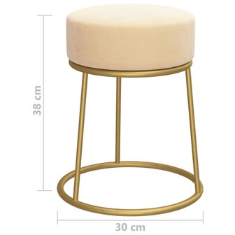 Hocker rond fluweel abrikooskleurig 6