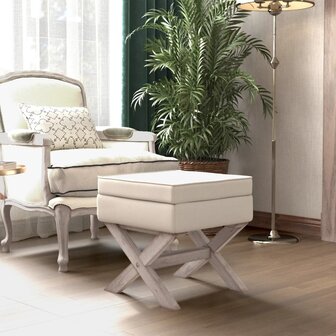 Opbergkruk 45x45x49 cm linnen beige 1