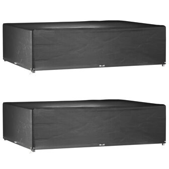 Tuinmeubelhoezen 2 st 16 oogjes rechthoekig 300x200x75 cm 1
