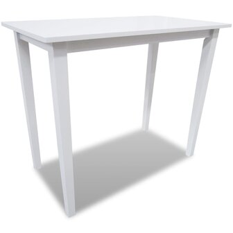 Bartafel en 4 barstoelen set hout wit 2