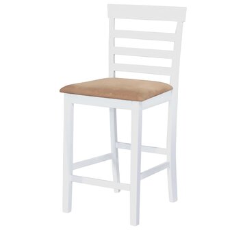 Bartafel en 4 barstoelen set hout wit 3