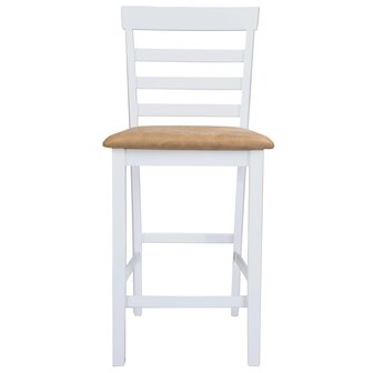 Bartafel en 4 barstoelen set hout wit 4