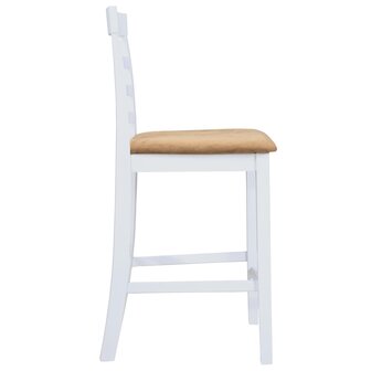 Bartafel en 4 barstoelen set hout wit 5