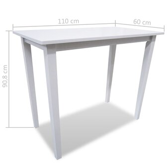 Bartafel en 4 barstoelen set hout wit 8