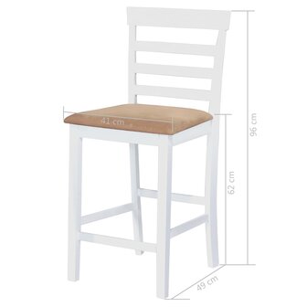 Bartafel en 4 barstoelen set hout wit 9