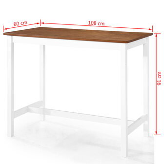 Bartafel- en krukkenset massief hout 5-delig  12