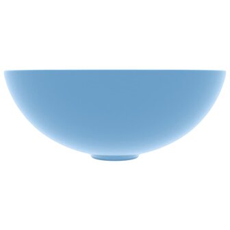 Wastafel rond keramiek lichtblauw 3