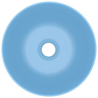 Wastafel rond keramiek lichtblauw 4