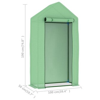 Kas met stalen frame 0,5 m&sup2; 1x0,5x1,9 m 10
