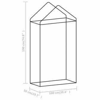 Kas met stalen frame 0,5 m&sup2; 1x0,5x1,9 m 11