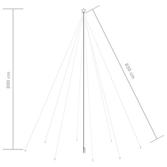 Kerstboomverlichting 1300 LED&amp;apos;s binnen/buiten 8 m koudwit 8