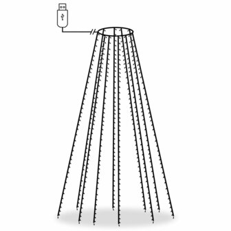 Kerstboomverlichting met 400 LED&amp;apos;s koudwit net 400 cm 2