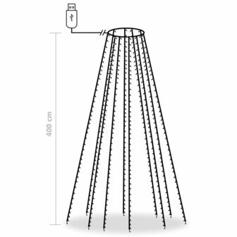 Kerstboomverlichting met 400 LED&amp;apos;s koudwit net 400 cm 8