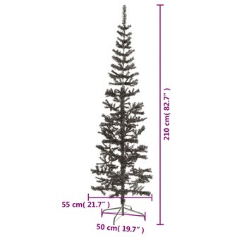 Kerstboom smal 210 cm zwart  7