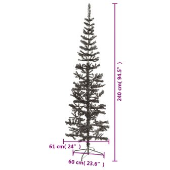 Kerstboom smal 240 cm zwart 7