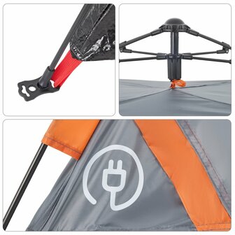 Tent 2-persoons snelontgrendeling grijs 12