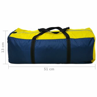 Tent 6-persoons marineblauw/geel 8