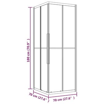 Douchecabine 70x70x180 cm mat ESG 10