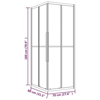 Douchecabine 80x70x180 cm mat ESG zwart 11