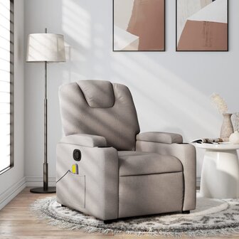 Massagestoel verstelbaar stof taupe 1