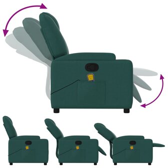 Massagestoel verstelbaar stof donkergroen 7