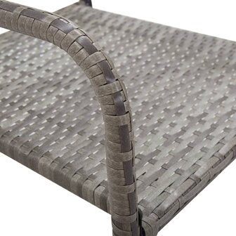 Tuinstoelen 4 st stapelbaar poly rattan grijs 6