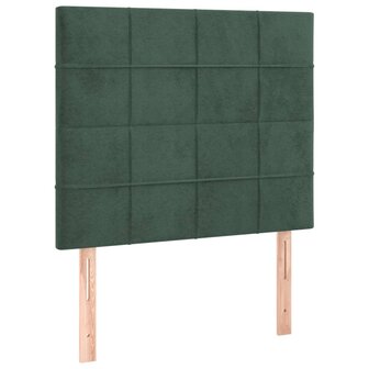 Hoofdborden 2 st 90x5x78/88 cm fluweel donkergroen 2