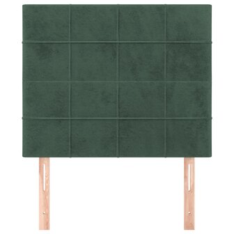 Hoofdborden 2 st 90x5x78/88 cm fluweel donkergroen 3