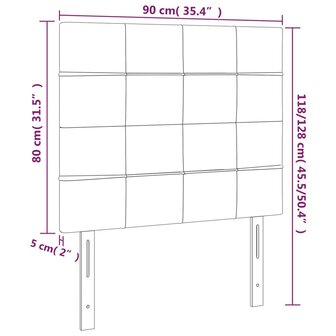 Hoofdborden 2 st 90x5x78/88 cm fluweel donkergroen 8