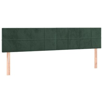 Hoofdborden 2 st 90x5x78/88 cm fluweel donkergroen 2