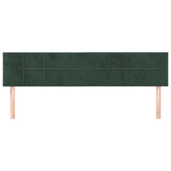 Hoofdborden 2 st 90x5x78/88 cm fluweel donkergroen 3