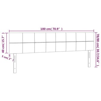 Hoofdborden 2 st 90x5x78/88 cm fluweel donkergroen 8