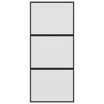 Schuifdeur 90x205 cm gehard glas en aluminium zwart 4
