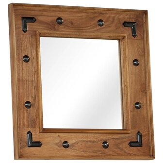 Spiegel 50x50 cm massief acaciahout 9