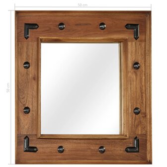 Spiegel 50x50 cm massief acaciahout 11