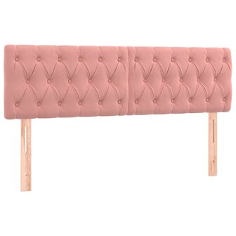 Hoofdborden 2 st 72x7x78/88 cm fluweel roze 2